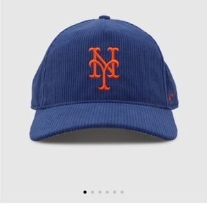 New York Mets Blue Corduroy Baseball Cap with Orange Logo